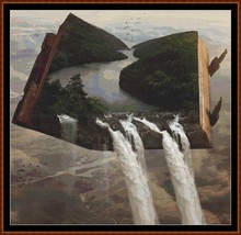 Waterfall Book ~~ counted cross stitch pattern PDF - $19.95