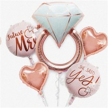 Rose Gold Diamond Ring Balloon - Bachelorette, Engagement, Wedding, Brid... - £19.81 GBP