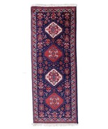 Handmade vintage Indian Tabriz runner 2.1&#39; x 5.5&#39; (65cm x 168cm) 1970s -... - $570.03 CAD