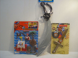 3 Pc Pirate Sword Toy Set + Accessories Pretend Play for Kids New Vintage #Ty321 - £17.54 GBP