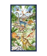 24&quot; X 44&quot; Panel Dinosaur Dinos Animals Multicolor Cotton Fabric D480.56 - $22.46 CAD