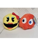 New W Tags Ms Pac-Man &amp; Red GHOST Plush Toy Factory Stuffed Arcade Bundl... - $23.71