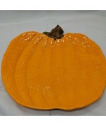 Handcrafted 1&#39; Squash Pumpkin Ceramic Thanksgiving Halloween Serving Tray - $21.29