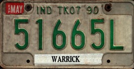 Vintage Indiana License Plate -1990 Crafting Birthday Warrick county Nos... - $28.79