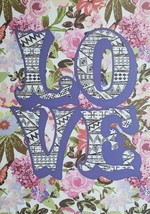 Love Letters Flowers Purple Blossoms Girl Wall Decor Pink Floral Art on Canvas - £101.36 GBP