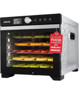 Digital Food Dehydrator 6 Stainless Steel Trays 360° Airflow One-Touch P... - $2,505.16 MXN