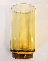 Water Glass Beverage Tumbler Pint Beer Honey Amber Indented Weighted Bottom - £7.97 GBP