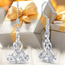 S925 Sterling Silver Celtic Knot Dangle Earrings for Women - $49.33