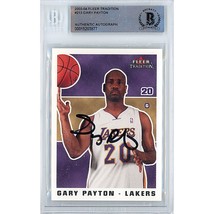 Gary Payton Los Angeles Lakers Auto 2003 Fleer On-Card Autograph Beckett Slab LA - $126.11