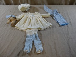 American Girl Bitty Baby Winter Wonderland Set Dress Beret Scarf Tights + Bear - £34.15 GBP