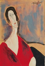 Painting Artwork A. MODIGLIANI Signed Canvas, Vintage Abstract Modern Ar... - $138.55