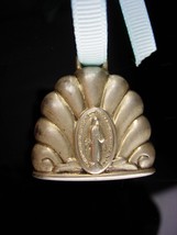 An item in the Baby category: Antique Baby rattle / vintage Cathlolic medal / miraculous medal -  baby boy bab