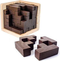 Original 3D Wooden Brain Teaser Puzzle by Sharp Brain Zone. Genius Skills Builde - £37.76 GBP