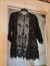 Women Casual Kimono 3 4 Sleeve Cover Up Crochet Lace Cardigan - £9.70 GBP
