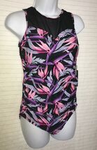 Simply Fit One Piece Swim Suit MLACK PINK SZ 1X NEW $104 - $58.41