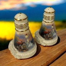 Vintage 2002 Lenox Thomas Kinkade Lighthouse Salt &amp; Pepper Shakers EUC - $14.84