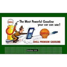 Shell Premium Gasoline Glossy Billboard Insert LIONEL/AMERICAN Flyer - £5.57 GBP