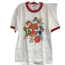 Looney Tunes Basketball Ringer Graphic T-Shirt Size L - £18.96 GBP