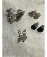 Vintage Jewelry Lot Clip On Screwback Earrings Lot 4 Pair Earrings - $28.01 CAD
