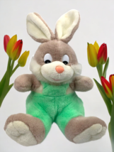 Emrad Creations Easter Bunny Rabbit Plush Tan Mint Green Stuffed Animal 14” - £15.53 GBP