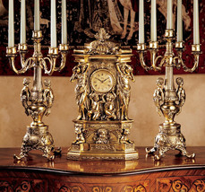 French Rococo Baroque Clock and Pair of Candelabra reproduction replica - £339.43 GBP