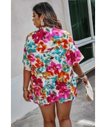 Women&#39;s Plus Size Floral Print Open Front Shorts Sets - $890.02 MXN