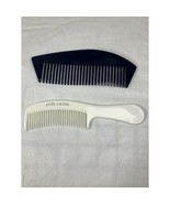 Vtg NOS Estee Lauder White Curved Small Travel Purse Comb Blue Wave Comb... - $29.78 CAD