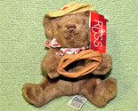 RUSS BERRIE COWBOY DUDE TEDDY STUFFED ANIMAL BEANBAG PLUSH BEAR 6&quot; LASSO... - £12.94 GBP