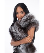 Real Silver Fox Fur Cape Women&#39;s Fur Wrap Stole - 3 Tier Wedding Fur Shawl - $550.00