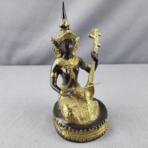 Gilt Bronze Thai Musician Statue Temple Player Handmade VINTAGE RARE - £232.58 GBP