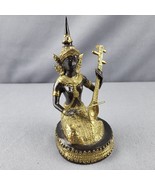 Gilt Bronze Thai Musician Statue Temple Player Handmade VINTAGE RARE - $358.16 CAD