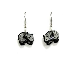 Tribal Pattern Panda Bear Animal Graphic Dangle Earrings - Womens Fashion Handma - $17.81