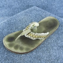 UGG Tasmania Women Flip Flop Sandal Shoes Brown Fabric Size 11 Medium - £19.40 GBP