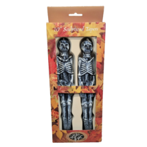 Halloween Taper Candles Robert Alan Skeleton Sculptured Gothic Scary Creepy 10&quot; - £19.74 GBP
