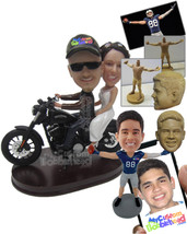 Personalized Bobblehead Classy Wedding Couple Riding On A Bike - Wedding &amp; Coupl - £132.20 GBP