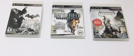Lot of 3 Sony Playstation 3 Video Games PS3 Batman Battlefied Assassin&#39;s Creed 3 - £14.93 GBP