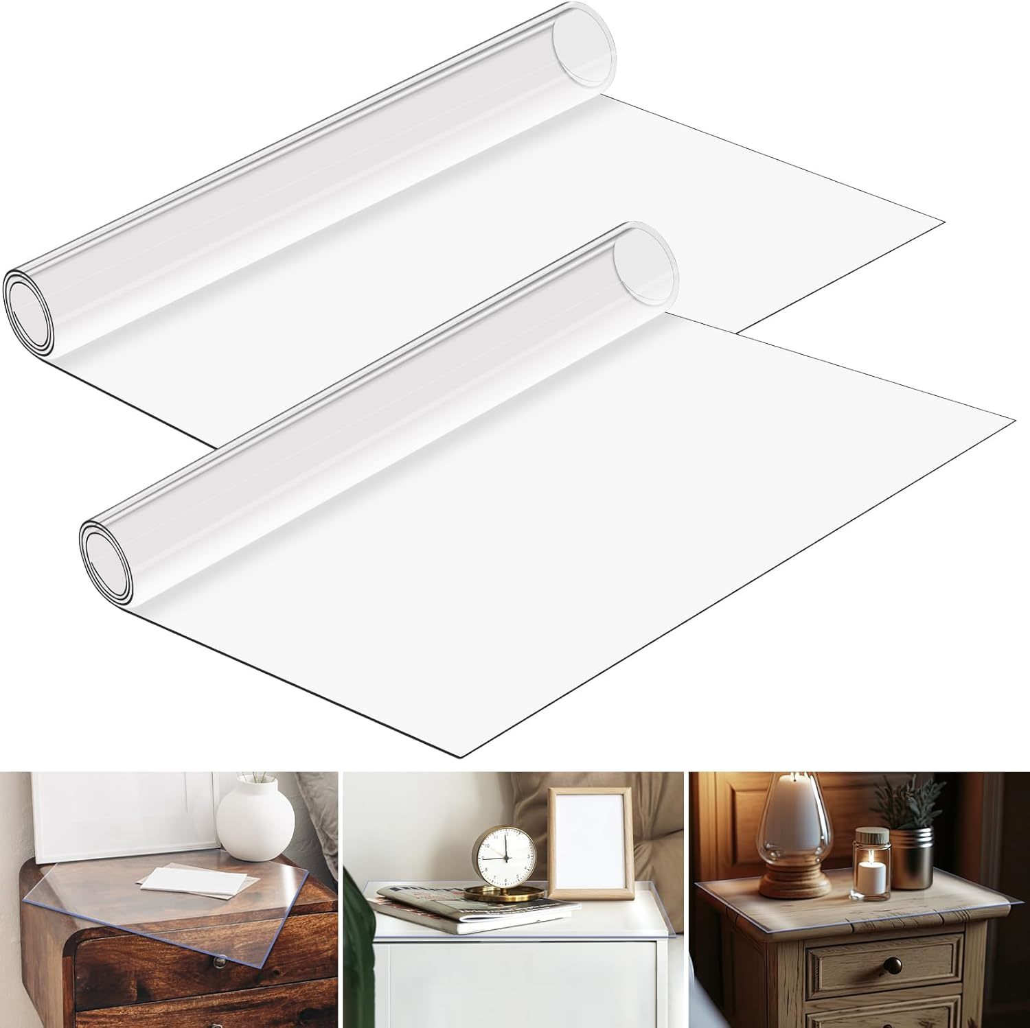 Ganeen 2 Pieces Nightstand Protector Clear Plastic Bedside, 2 Pieces,Smooth - $33.95