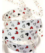 1&quot; confetti Mickey Mouse ears grosgrain Ribbon - 1 yard Disney cardmakin... - $2.99