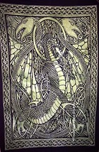 Traditional Jaipur Tie Dye Dragon Wall Art Poster, Celtic Wall Decor, Bo... - $11.99