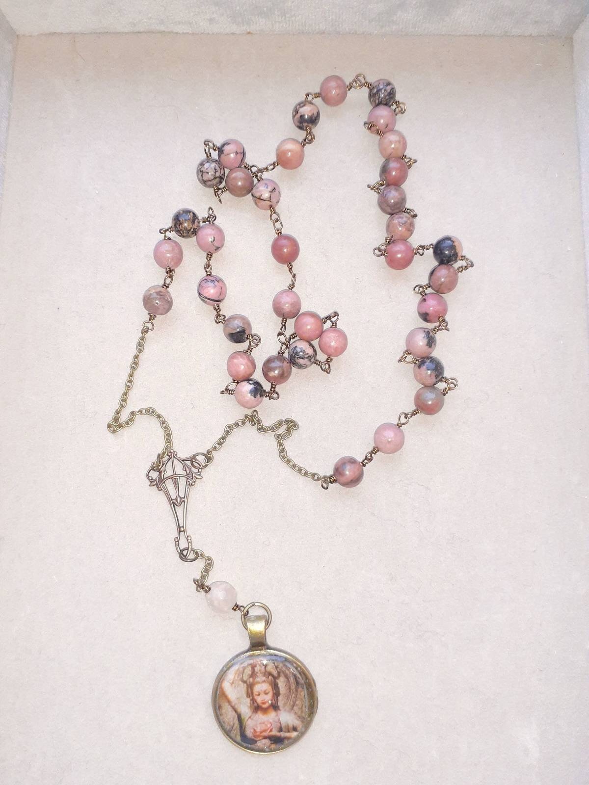 Kuan Yin Rhodochrosite Necklace - $30.00