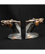 Pair of Art Deco Neighing Horse Head Bookends Circa 1930 - £125.57 GBP