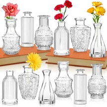 Flower Vase Bud Vases In Bulk Set Of 12 Glass Vases For Flowers Clear Vases For - £30.35 GBP