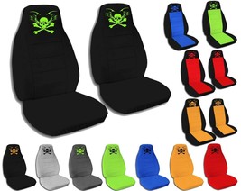 Front set Car seat covers Fits Chevy S10 trucks 94-04 BUCKET SEATS  Skull tattoo - £63.72 GBP+
