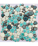 Porcelain Tile Pebbles Backsplash Random Sized Mosaic Wall and Floor Tiles - £19.12 GBP+