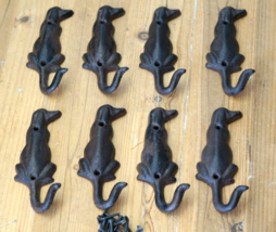 8 Dog Coat Hooks Rustic Chocolate Lab Labrador Entryway Hat Leash Barn 5... - $33.99