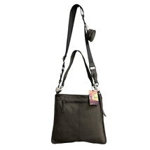 Harbour 2nd Just Pure Shoulder Bag Dark Ash Gray Leather Canvas Crossbod... - £54.47 GBP