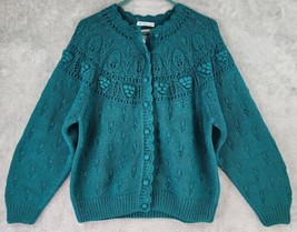 Cape Isle Knitters Sweater Womens Medium Green Vintage Knitted By Hand B... - £42.62 GBP