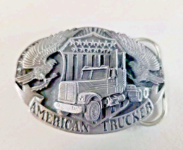 Vintage American Trucker 1998 Pewter Belt Buckle Siskiyou Semi Truck Eag... - $312.74 MXN