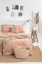 Peach Color Women Linen Duvet Cover Boho Duvet With Button 100% Linen Bedding - £26.83 GBP+