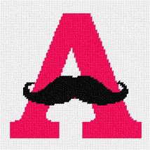 Pepita Needlepoint kit: Letter A Mustache, 7&quot; x 7&quot; - $50.00+